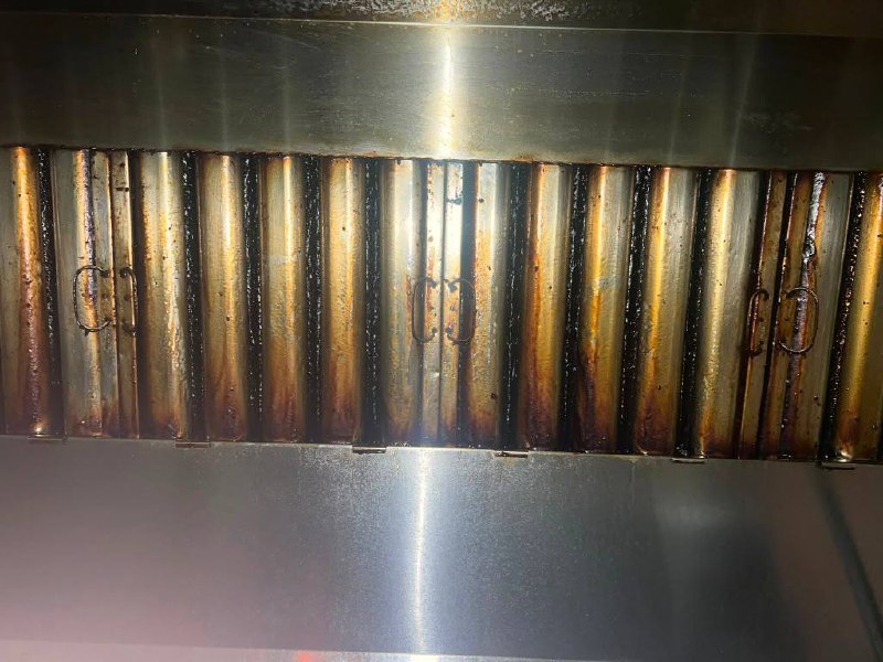 Hood filters before cleaning